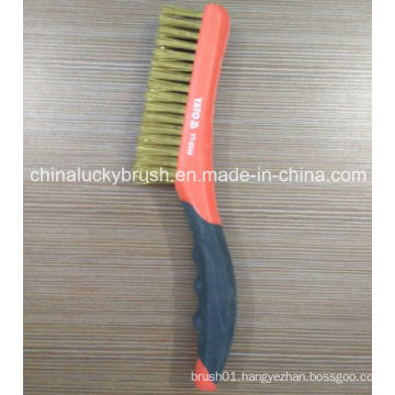 Two Colour Plastic Handle Brass Wire Multifuctional Brush (YY-540)